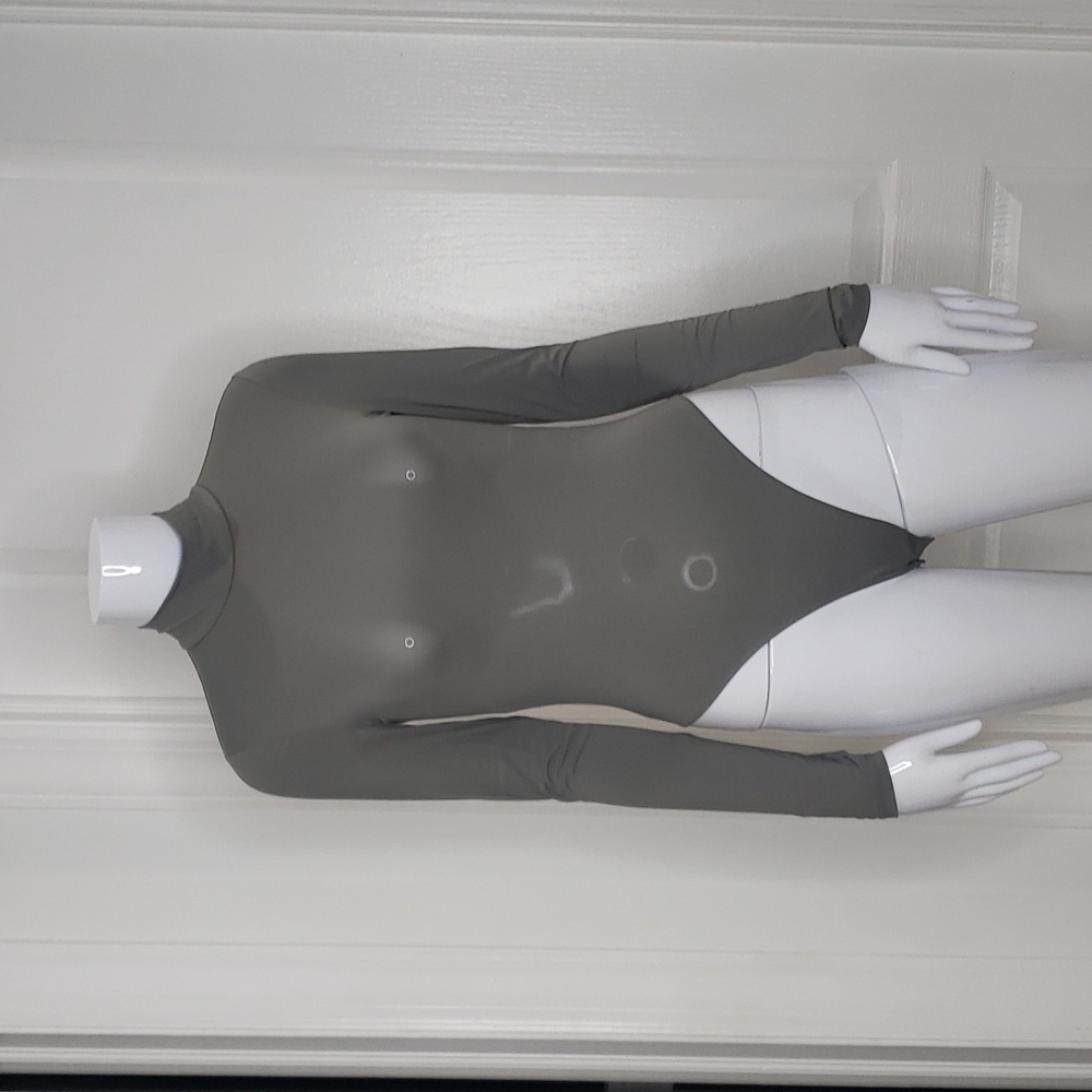 Zara Gray Longsleeve Turtleneck Thin Bodysuit Size Medium NWT